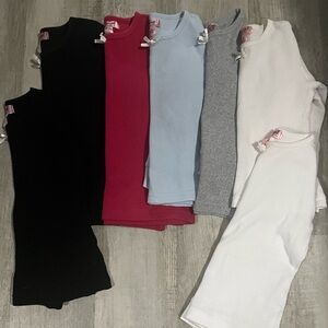 Girls Long Sleeve Thermal Lot - Black, Pink, Blue, Gray, White
